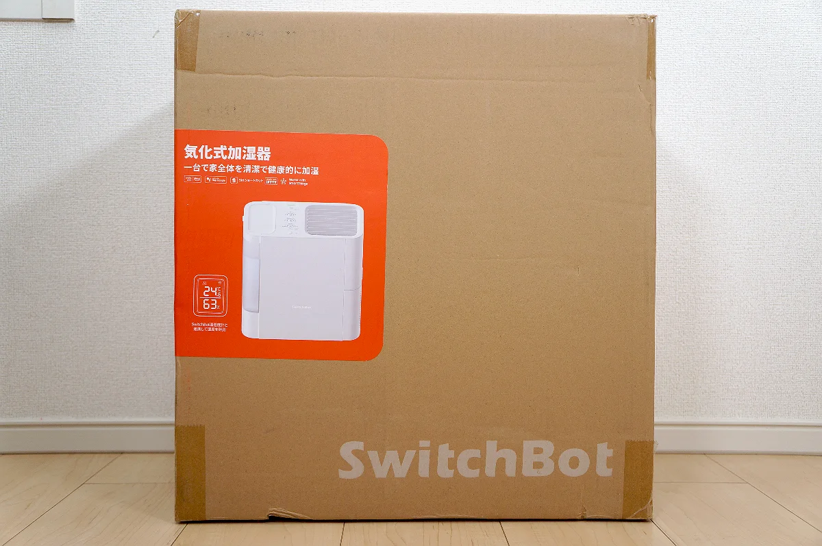 SwitchBot気化式加湿器のパッケージ外箱