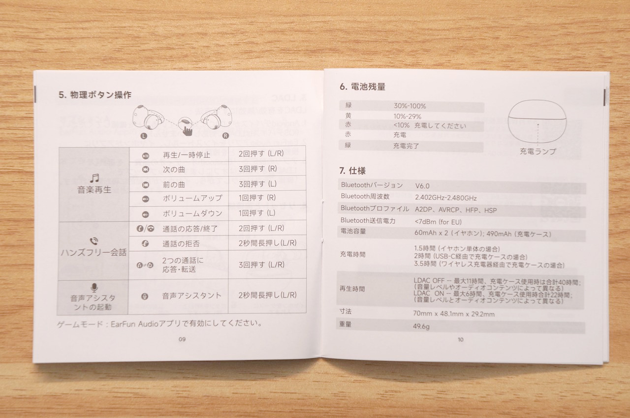 EarFun Clip 2の日本語対応取扱説明書と操作マニュアル