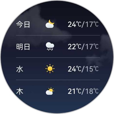 HUAWEI WATCH GT 5 Pro 週間天気
